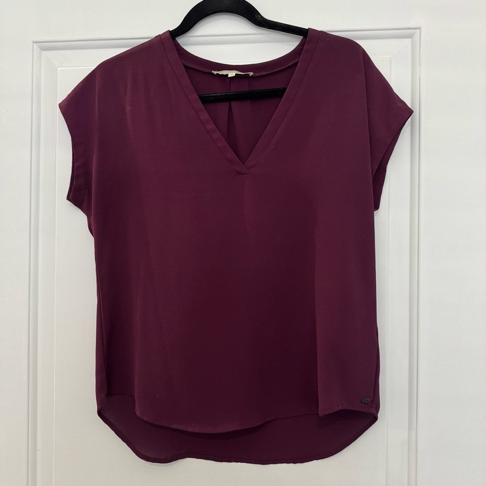 Monk and Lou Plum V-Neck Women's Top